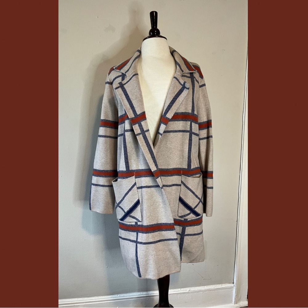 Plaid Women's Knit Trench